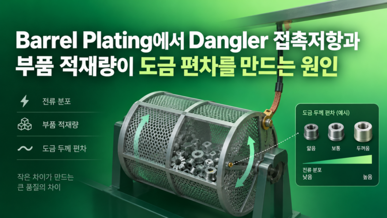 Barrel Plating에서 Dangler 접촉저항과 부품 적재량이 도금 편차를 만드는 원인